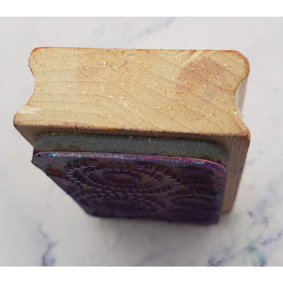 Spiral Confetti Circles Party Celebration Wood Mounted Rubber Stamp - Picture 3 of 7